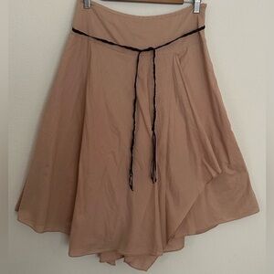 Kasper Beige A-Line Skirt with Brown Accent
